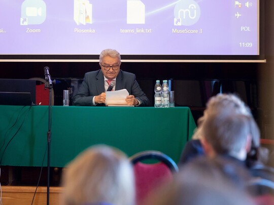 Wystąpienie dr. hab. Sławomira Sidorowicza, profesora AMKL, wieloletniego  Kierownika Zakładu Muzykoterapii