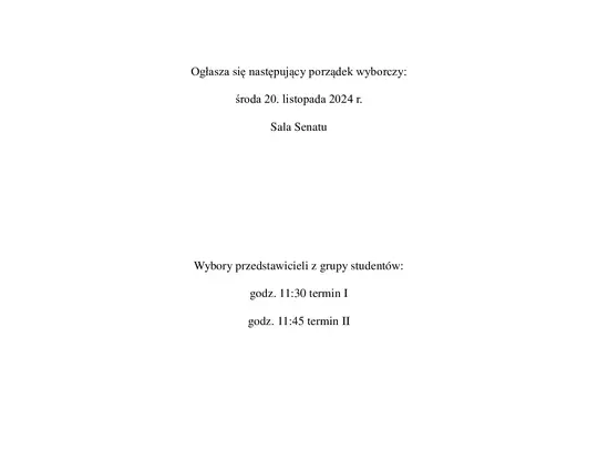 Wybory do Rady Wydziału Instrumentalnego