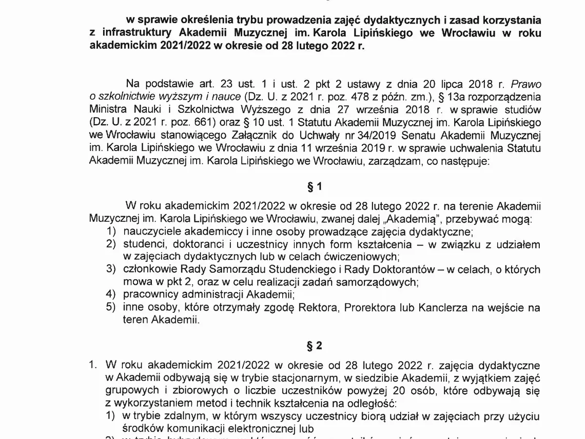 Zarządzenie nr 6/2022