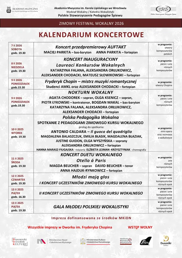 Plakat zbiorczy koncert&oacute;w