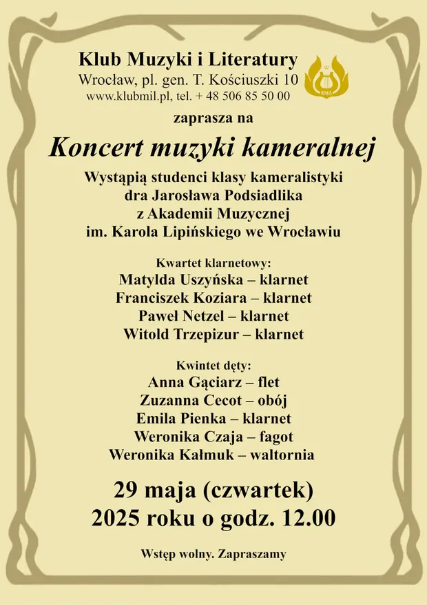Koncert muzyki kameralnej