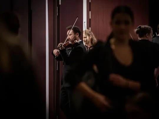 Radosław Pujanek, koncertmistrz Akademickiej Orkiestry Symfonicznej