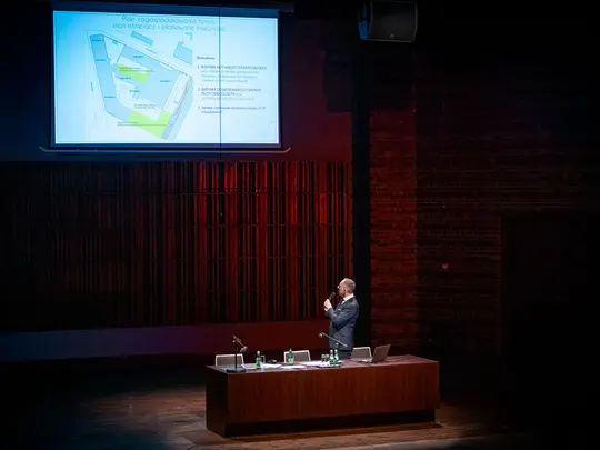 Prof. dr hab. Krystian Kiełb podczas przem&oacute;wienia wyborczego