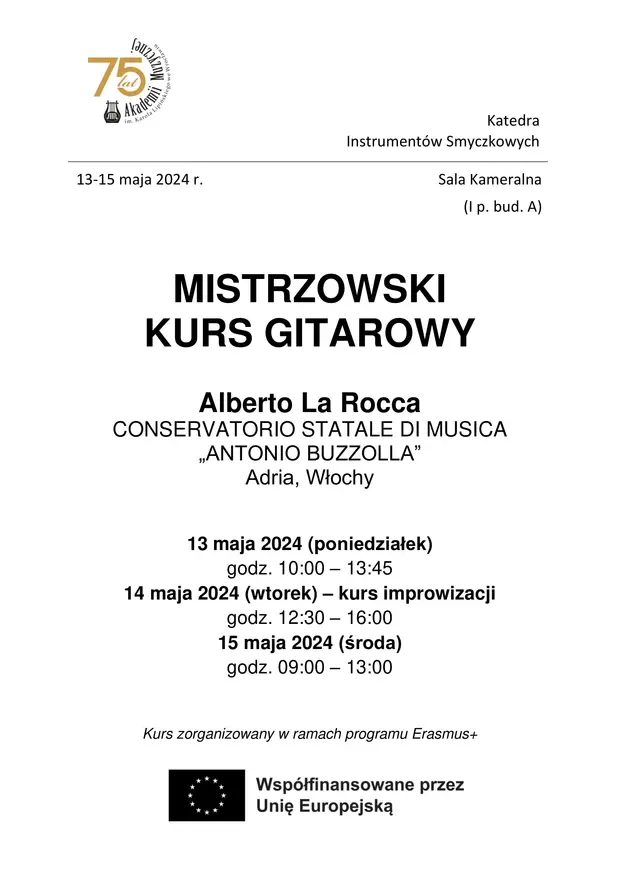 Mistrzowski kurs gitarowy z Alberto La Rocca