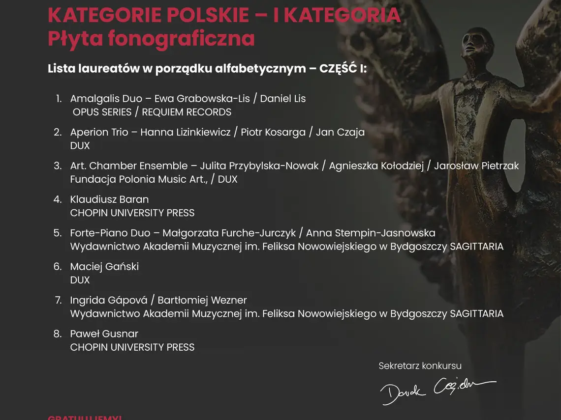 Laureaci III Międzynarodowego Konkursu „Muzyczne Orły”