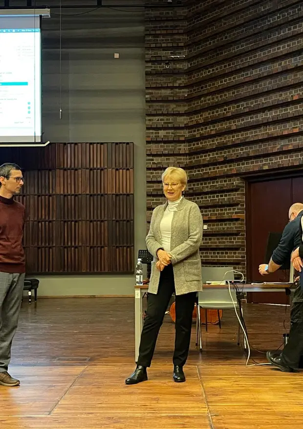 Dr Mikołaj Pałosz, prof. dr hab. Lidia Grzanka-Urbaniak,  Prorektor ds. artystycznych i naukowych dr hab. Julita Przybylska-Nowak, prof. AMKL