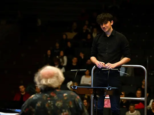 Maestro Jerzy Maksymiuk and course participant
