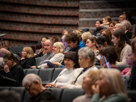 Guests gathered in the Concert Hall awaiting the start of the WBB Orchestra concert
