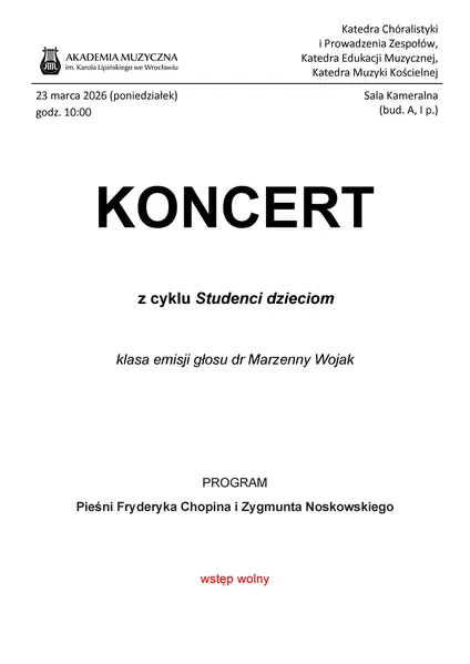 Koncert z cyklu "Studenci dzieciom"