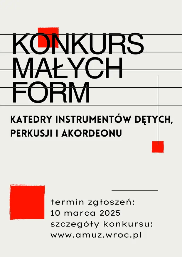 Konkurs Małych Form Katedry Instrument&oacute;w Dętych, Perkusji i Akordeonu