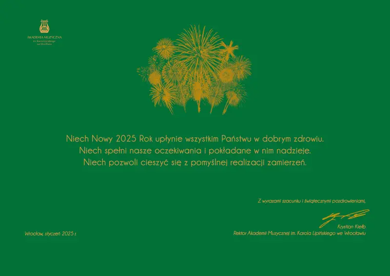 Słowo i życzenia JM Rektora AMKL