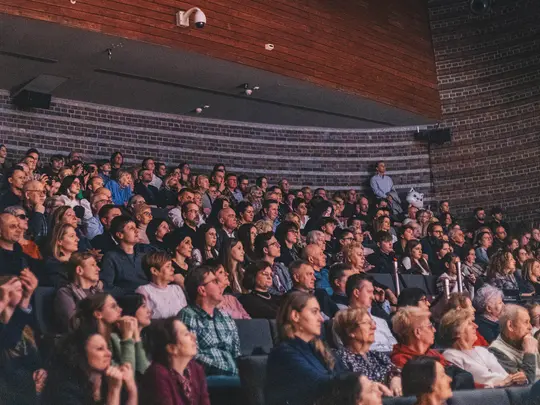 The audience gathered at the Gala Concert of the Saxophone Orchestra Participants