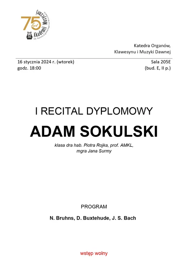 Recital dyplomowy Adam Sokulski