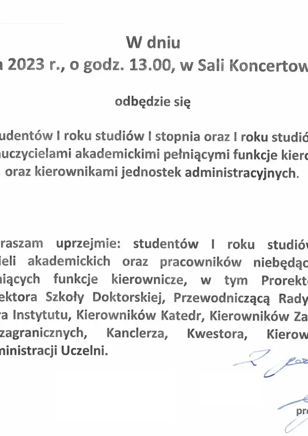 Spotkanie student&oacute;w I roku I i II stopnia