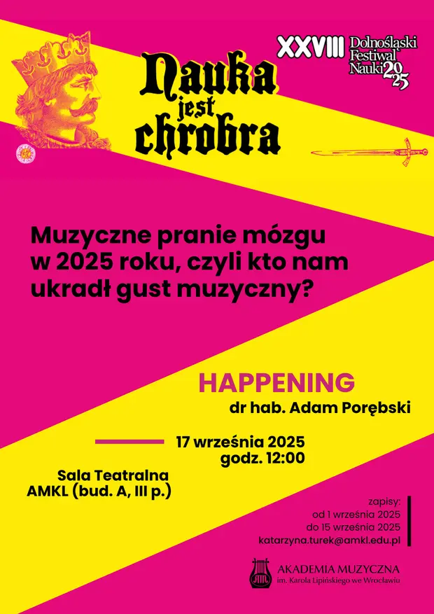 Dolnośląski Festiwal Nauki: Muzyczne pranie mózgu w 2025 roku, czyli kto nam ukradł gust muzyczny?