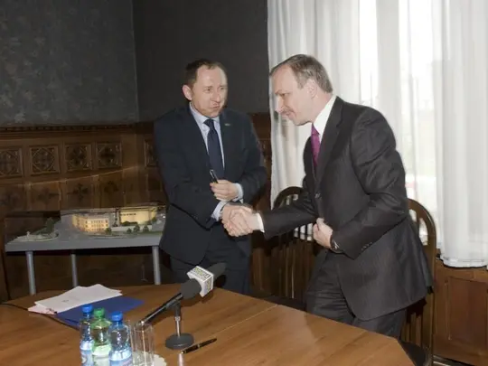 Minister Kultury i Dziedzictwa Narodowego - Bogdan Zdrojewski i JM Rektor - prof. AM dr hab. Krystian Kiełb