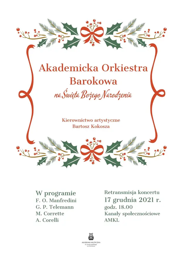 Akademicka Orkiestra Barokowa na Święta Bożego Narodzenia
