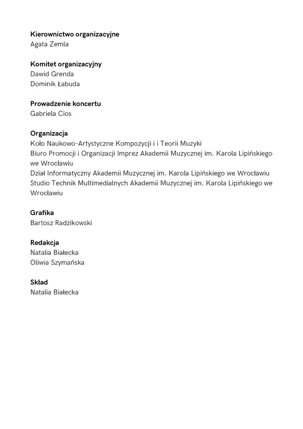 Koncert Kompozytorski IX Studenckiej Konferencji Naukowej Wieloznaczność dźwięku