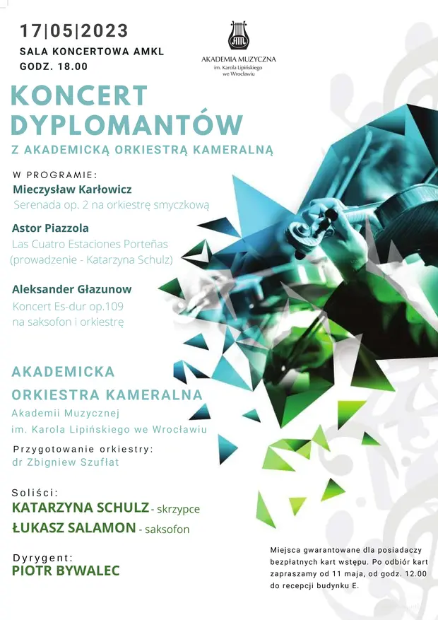 Koncert Dyplomant&oacute;w z Akademicką Orkiestrą Kameralną