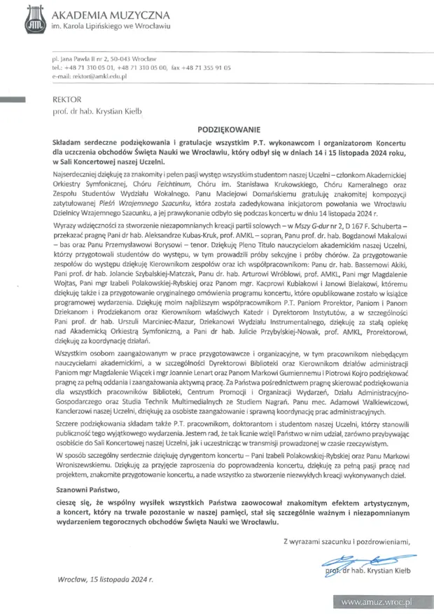 Uroczyste obchody Święta Nauki we Wrocławiu