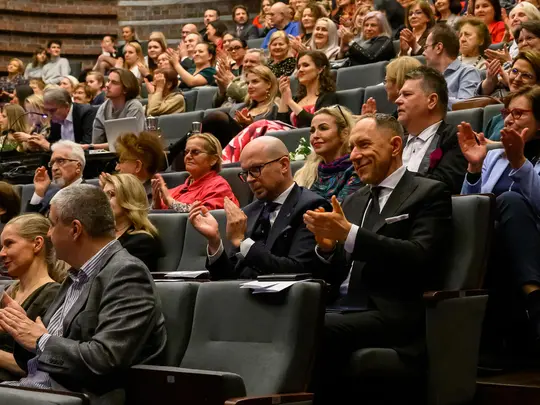 The audience gathered at the benefit