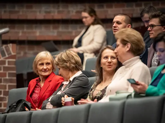 Members of the AMKL community gathered in the Concert Hall during the election of the Rector of the Karol Lipiński Academy of Music in Wrocław for the 2024-2028 term