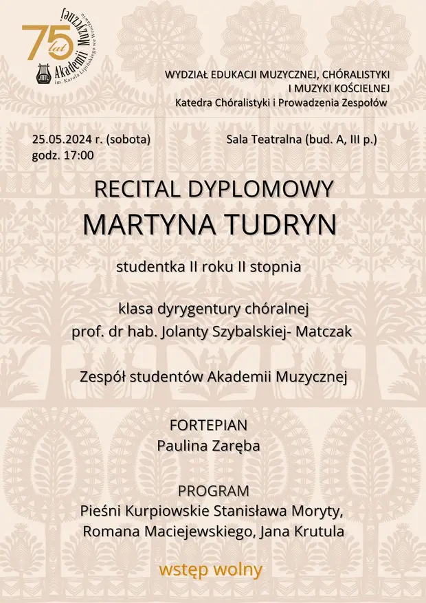 Recital dyplomowy Martyna Tudryn