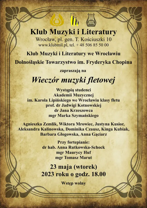 Wiecz&oacute;r muzyki fletowej