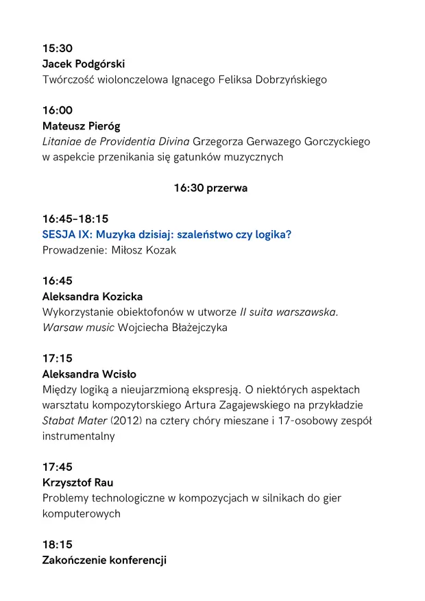 IX Studencka Konferencja Naukowa Wieloznaczność Dźwięku