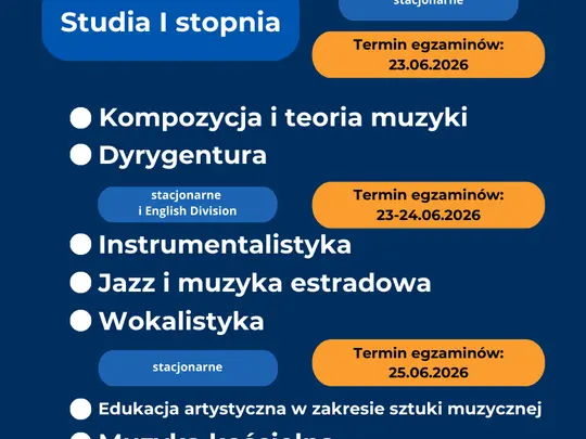 Terminy egzamin&oacute;w wstępnych w roku akademickim 2026/2027