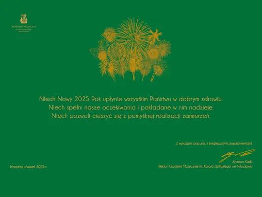 Słowo i życzenia JM Rektora AMKL