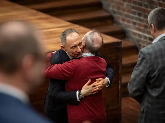 Prof. dr hab. Krystian Kiełb przyjmujący gratulacje