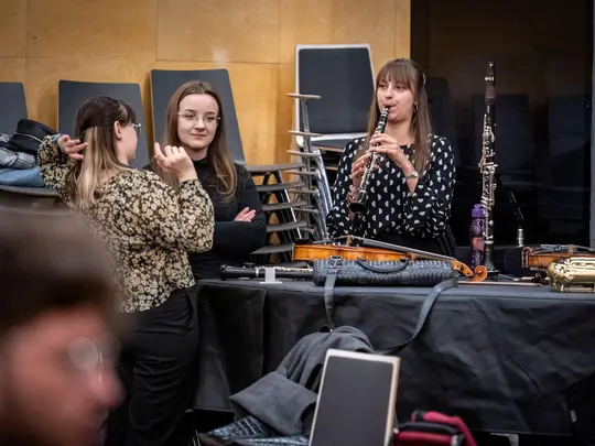 Academic Symphony Orchestra in the orchestra rehearsal room
