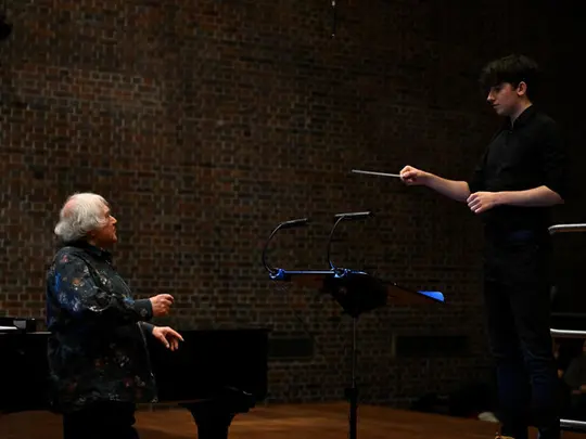 Maestro Jerzy Maksymiuk and course participant