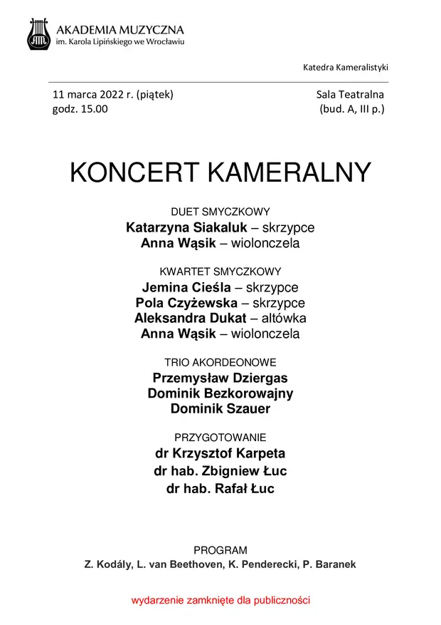 Plakat koncertu