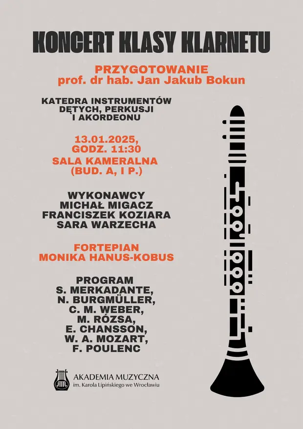 Koncert Klasy Klarnetu