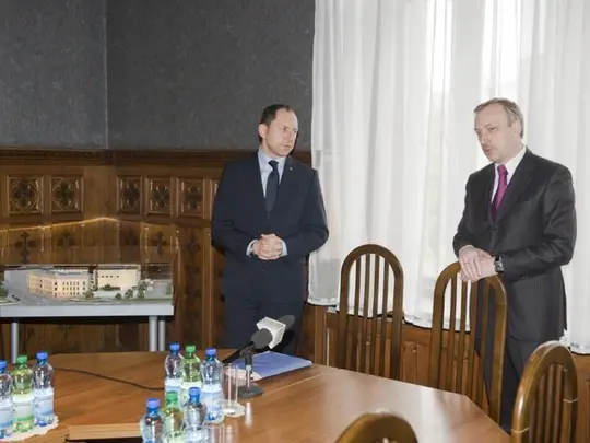 Minister Kultury i Dziedzictwa Narodowego - Bogdan Zdrojewski i JM Rektor - prof. AM dr hab. Krystian Kiełb