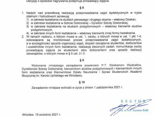 Zarządzenie nr 38/2021 z dnia 15.09.2021 r.