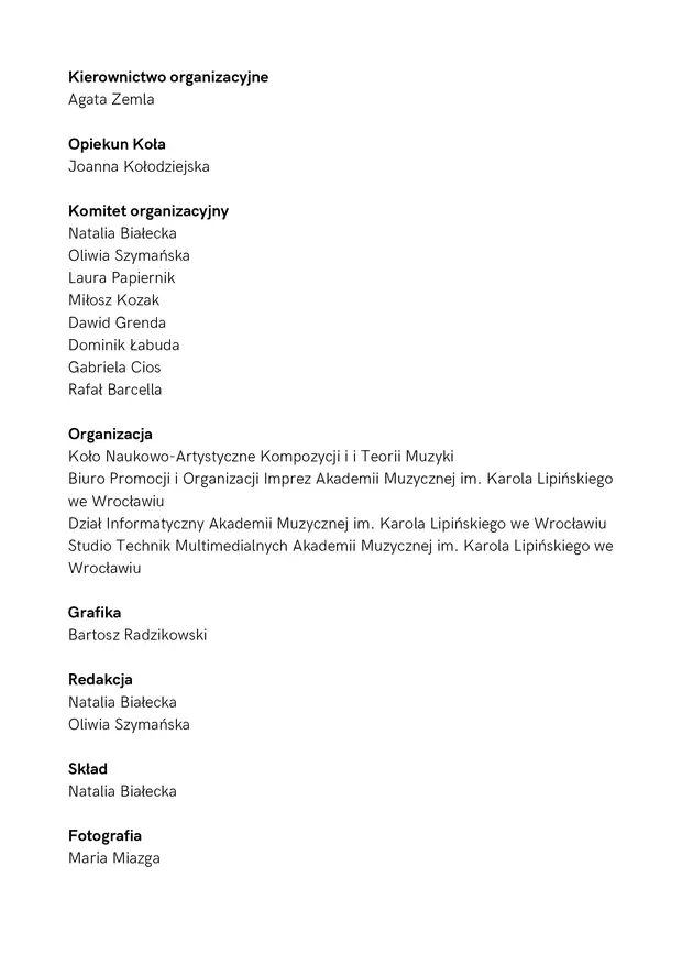 IX Studencka Konferencja Naukowa Wieloznaczność Dźwięku