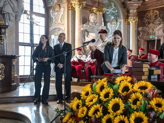 Academic procession in the Leopoldina Hall in the Main Building of the University of Wrocław