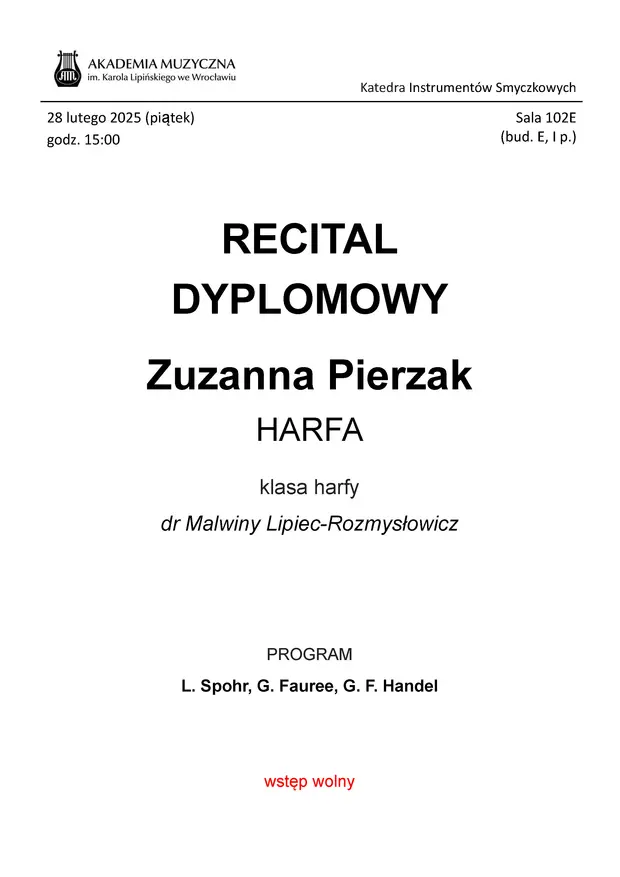 Recital dyplomowy - Zuzanna Pietrzak