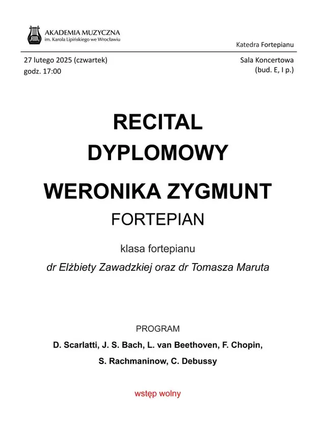 Recital dyplomowy - Weronika Zygmunt