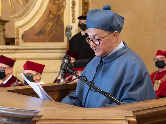 Prof. Tadeusz Strugała wygłasza laudację