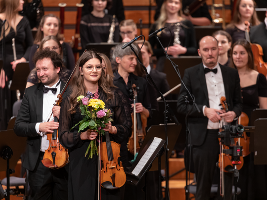 Katarzyna Schulz - koncertmistrzyni Akademickiej Orkiestry Symfonicznej AMKL