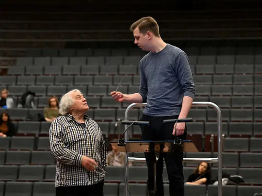 Maestro Jerzy Maksymiuk, uczestnik kursu