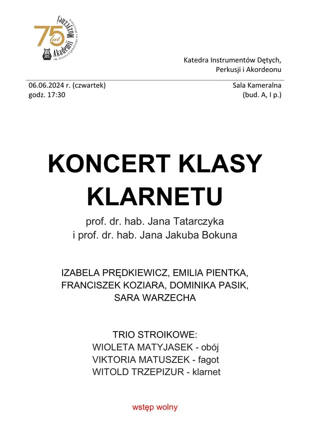 Koncert klasy klarnetu