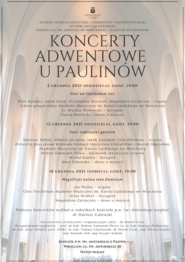 III Koncert Adwentowy u Paulin&oacute;w Magnificat anima mea Dominum