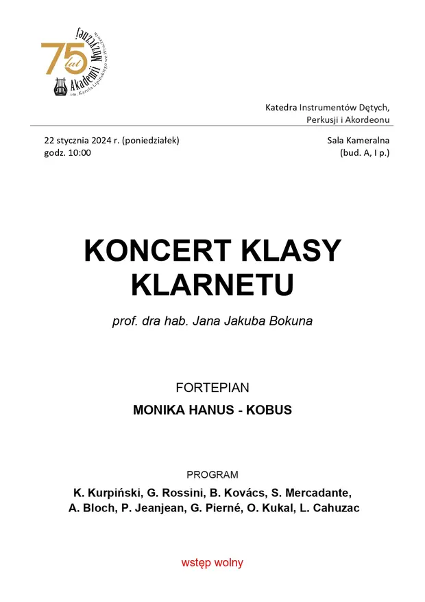 Koncert klasy klarnetu
