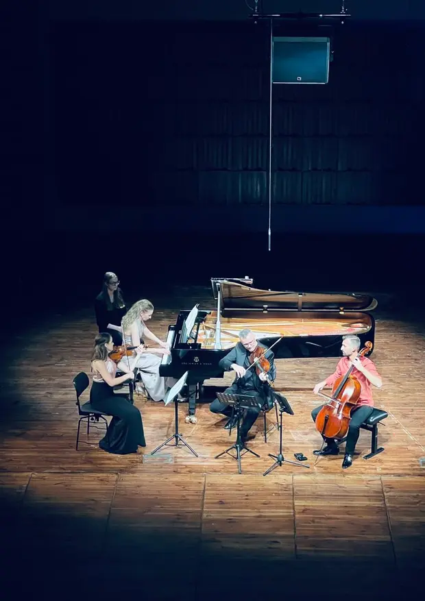 Magdalena Blum, Madalena Ziarkowska-Kołacka, Michał Micker i  Krzysztof Karpeta w Sali Koncertowej AMKL