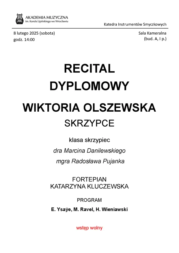 Recital dyplomowy - Wiktoria Olszewska